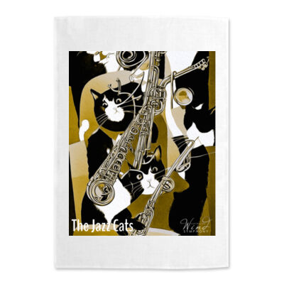 AWS 'The Jazz Cats' Tea Towel Thumbnail